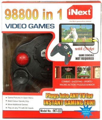Inext 98800 in 1 Video Game - INT333 with Combate+Shooting+Sports+Racing Action+Puzzles & More(Black)