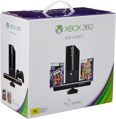 

Microsoft Xbox 360 4 GB with Kinect Adventures DVD, Dance Central 3 DVD(Black)