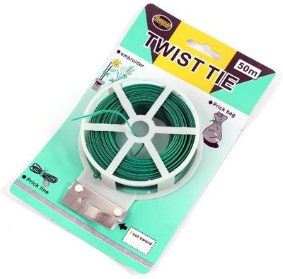 

Sukot 164ft 50m Green Plastic Twist Tie Wire Reel Spool roll with cutter for Gardening Plant Bush Flower Strong Support Garden Tool Kit(1 Tools)