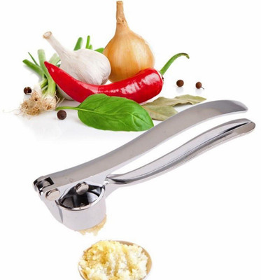 

Your Choice Garlic Press to squeeze Fresh Garlic Clove Zinc Alloy Ergonomic Design Garlic Press(Silver)