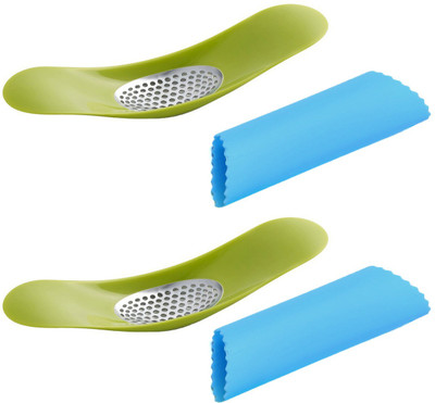 

Enem Garlic Rocker with Silicone Peeler-Heavy Duty Garlic Press,Crusher & Mince-Washable,Essential for Kitchena-Random Color-Set of 02 Garlic Press(Green, Blue, Orange, Pink, Black)
