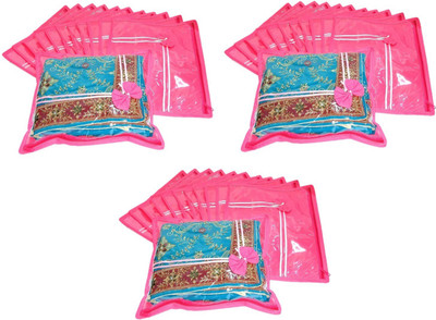 

Addyz Transparent top Single Saree Cover Pack of 36(Pink)