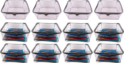 

Annapurna Sales Designer 9 Inch Height Full Transparent Big Saree/Blouse & Peticot Cover - Set of 12 Pcs. Grey00491(Grey)