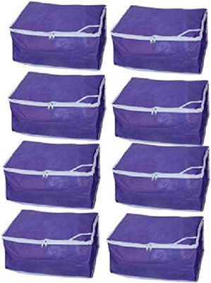 Kuber Industries Designer Non woven Saree cover Set of 8 Pcs /Wardrobe Organiser/Regular Clothes Bag sc043 Blue Kuber Industries Garment Covers