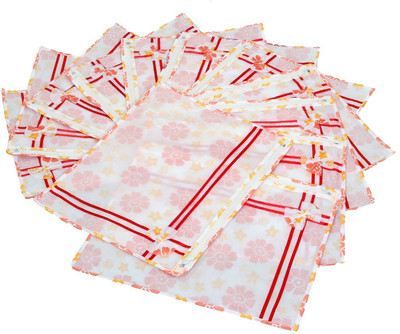 KUBER INDUSTRIES Designer Printed Non Wooven Saree Cover Set Of 12 Pcs With Zip Lock KUBS0008 White KUBER INDUSTRIES Garment Covers