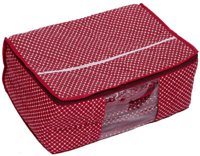 KUBER INDUSTRIES Designer Saree Cover in Polka Dots Maroon MKU006703 Maroon KUBER INDUSTRIES Garment Covers