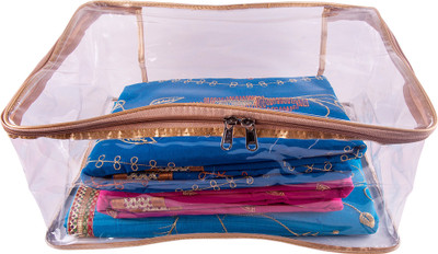 

Annapurna Sales Designer 9 Inch Height Full Transparent Big Saree & Clothe Cover Golden00510(Golden)