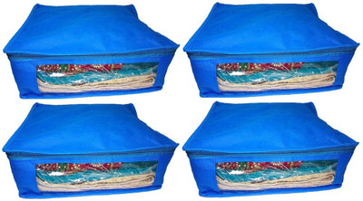 

Addyz Plain 4pcs ladies Large Non - woven Saree cover Upto 5 - 6 each(Blue)