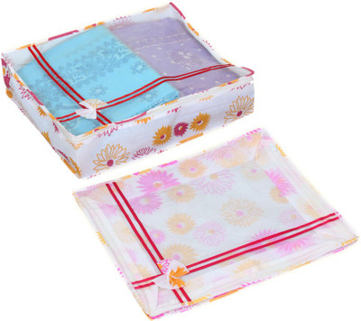 KUBER INDUSTRIES Designer Non Woven Bow Saree Cover/ Lahenga Cover Set Of 2 Pcs 6 Inches Height KUBS61 Yellow KUBER INDUSTRIES Garment Covers