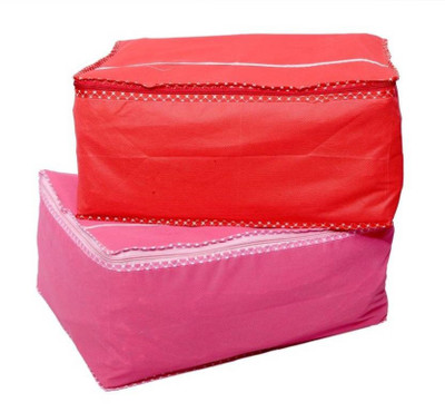 

Motherland Spacious & Stylish Saree Covers (Pack of 2) MLSC02(Red, Pink)