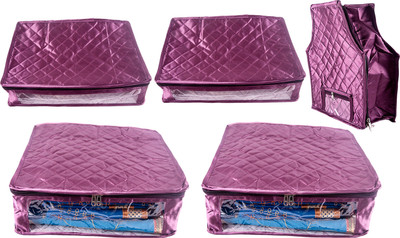 

Annapurna Sales Designer 5 Inch Height Side Transparent Large Saree/Blouse and Peticot Cover - Set of 5 Pcs. Purple00262(Purple)