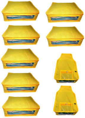 

Addyz Plain Combo of ladies Large Non - woven 7Saree and 2Blouse Cover. Upto 5 - 6SC and 9-10BC each(Yellow)