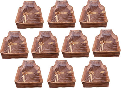 

Annapurna Sales Designer 4 Inch Height Front Transparent large Blouse Cover - Set of 10 Pcs. Golden00352(Golden)