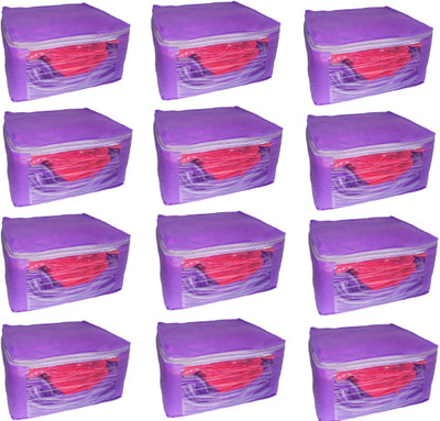 

Addyz Front Transparent Saree Cover Pack of 12(Purple)