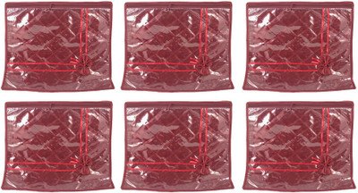 

Annapurna Sales Maroon Satin Single Saree Cover - Set of 6 Pcs Pouch(Maroon)
