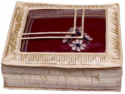 KUBER INDUSTRIES Designer Saree Cover in Satin MKU73002 Gold KUBER INDUSTRIES Garment Covers