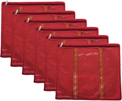 

SuiDhaga Saree Packing Cover NonWoven Lace For Single Saree (6 pcs) SDSP020(Maroon)