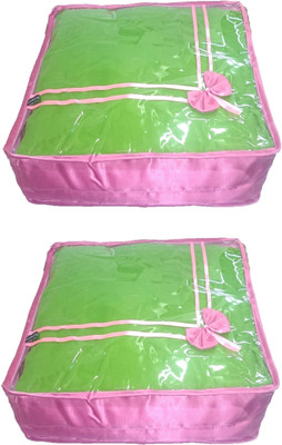 

Addyz Plain 2saree Storage Cover Blouse Salwar Suit Shirt Jeans Case(Pink)
