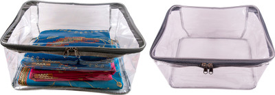 

Annapurna Sales Designer 9 Inch Height Full Transparent Big Saree/Blouse & Peticot Cover - Set of 2 Pcs. Grey00486(Grey)