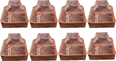 

Annapurna Sales Designer 4 Inch Height Front Transparent large Blouse Cover - Set of 8 Pcs. Golden00351(Golden)