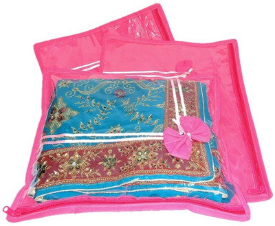 

Addyz Transparent top Single Saree Cover Pack of 3(Pink)