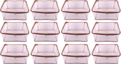

Annapurna Sales Designer 9 Inch Height Full Transparent Big Blouse & Peticot Cover - Set of 12 Pcs. Golden00473(Golden)