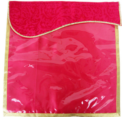 

Wedding Pitara Designer Velvet Magenta Saree Cover(Magenta)