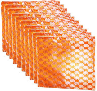 

Ruhi's Creations 1 Designer Brocade Saree Cover - Pack of 10 2019(Orange)