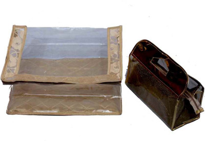 KUBER INDUSTRIES Designer Saree Cover Vanity Box MKU0050008 Gold KUBER INDUSTRIES Garment Covers