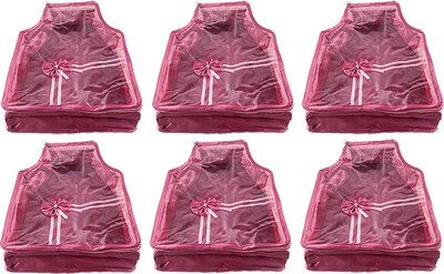 

Annapurna Sales Designer 4 Inch Height Front Transparent large Blouse Cover - Set of 6 Pcs. Pink00325(Pink)