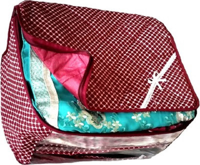 KUBER INDUSTRIES Designer Cottom Saree Cover Combo Of 5 Pcs MKU231 Maroon