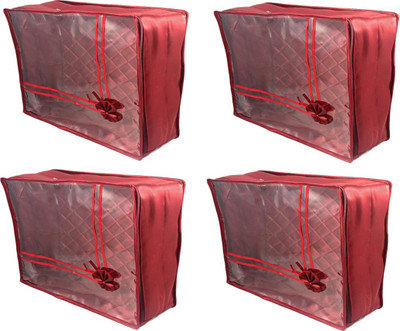 

Annapurna Sales Designer 5 Inch Height Front Transparent Large Saree Cover - Set of 4 Pcs. Maroon00236(Maroon)