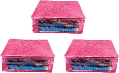 

Annapurna Sales Designer 5 Inch Height Side Transparent Large Saree Cover - Set of 3 Pcs. Pink00333(Pink)