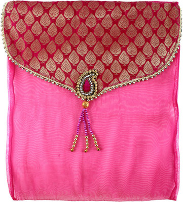 

Art Horizons Designer Saree Covers in Pink Made From Tissue & Brocate AHSCFMG01(Pink)