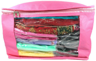 Addyz Plain 10 Inch Ladies Large Non Woven 1saree Cover. Upto 10 15 Saree Cover each Pink Addyz Garment Covers