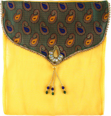 

Art Horizons Designer Saree Covers in Yellow Made From Tissue & Brocate AHSCFYL01(Yellow)