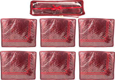 FAVISM Designer Small Saree Covers and Churi/Bangles Case - Set of 7 Pcs. Maroon00125(Maroon)