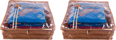 

Annapurna Sales Designer 5 Inch Height Front Transparent Large Saree Cover - Set of 2 Pcs. Golden00380(Golden)