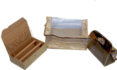 

Kuber Industries Designer Saree Cover Bangle Box & Vanity Box SC07(Gold)