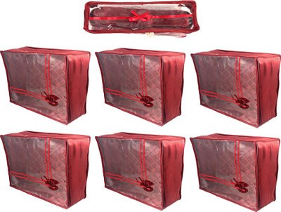 

Annapurna Sales Designer Large Saree Covers and Churi/Bangles Case - Set of 7 Pcs. Maroon0079(Maroon)