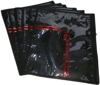 

Addyz Pack of 6 Non woven Transparent top Single Saree Pack of 6 Gift Organizer(Black)