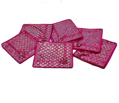 KUBER INDUSTRIES Designer Saree Cover 6 Pcs combo In Pink Brocade SC20 Pink KUBER INDUSTRIES Garment Covers