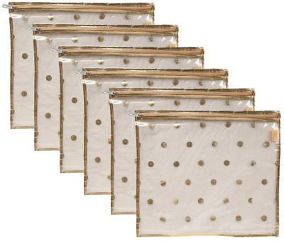 

SuiDhaga Saree Packing Cover Tissue Dots For Single Saree (6 pcs) SDSP017(Golden)
