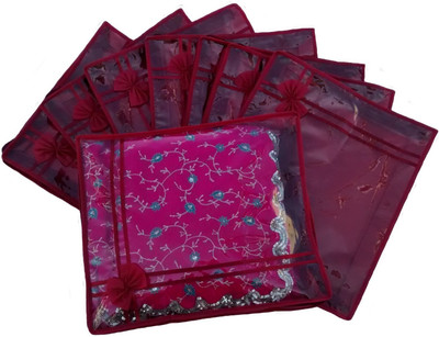 

Indi Bargain Non Woven Designer Saree Cover Set of 8(Maroon)