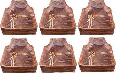

Annapurna Sales Designer 4 Inch Height Front Transparent large Blouse Cover - Set of 6 Pcs. Golden00350(Golden)