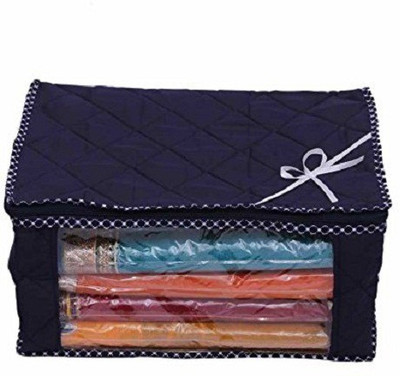 Kuber Industries Designer 3 Layered Quilted Multi Saree Cover (10-15 Sarees Capacity) sc046(Blue) available at flipkart for Rs.249