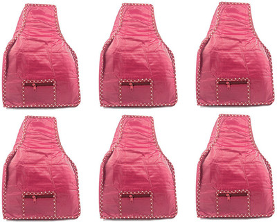 

Annapurna Sales Maroon Pairasute Blouse Cover - Set of 6 Pcs. Pouch(Maroon)