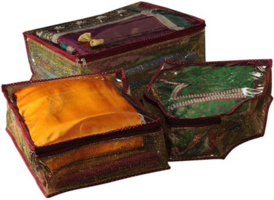 

Srajanaa Women Wardrobe Organiser (Saree, Blouse and Peticode Cover Set) SR-205(Multicolor)