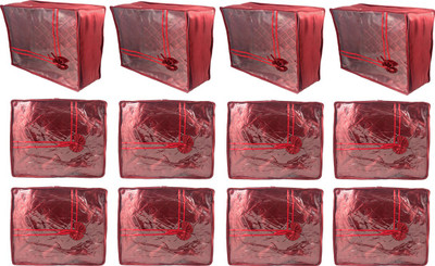 

Annapurna Sales Designer Large and Small Saree Covers - Set of 12 Pcs. Maroon00130(Maroon)