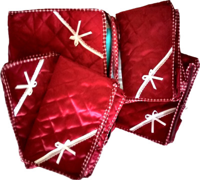 

Indi Bargain Satin Maroon Combo of 5 Transparent Multi Saree Cover(Red)